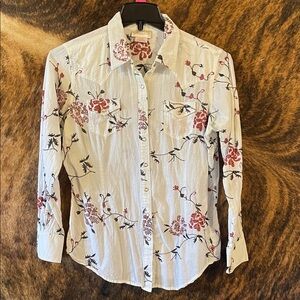 Ariat Women's White Floral Button Down Shirt